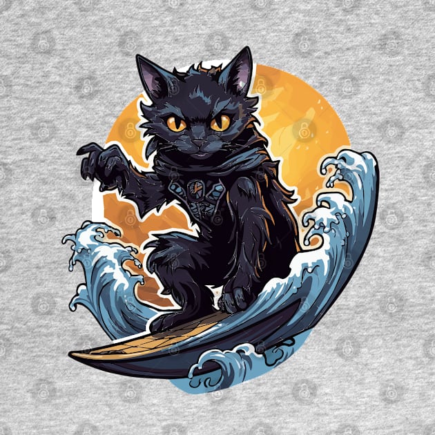 Black Cat Surfing by VelvetRoom